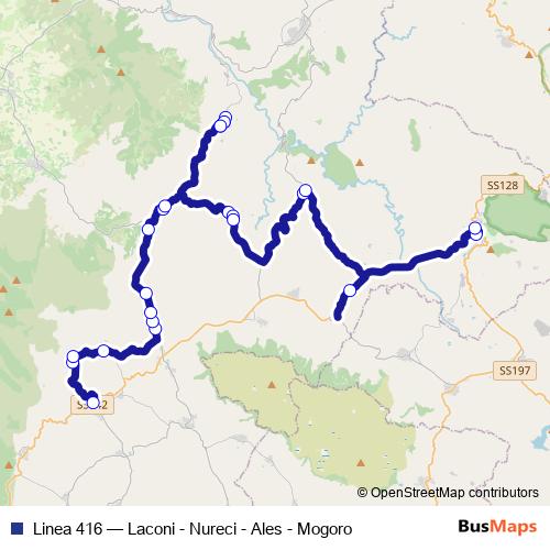 Linea 416 bus Line Map