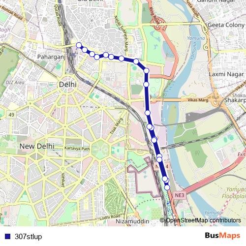 307stlup bus Line Map