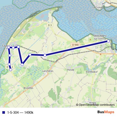 1-5-304 bus Line Map