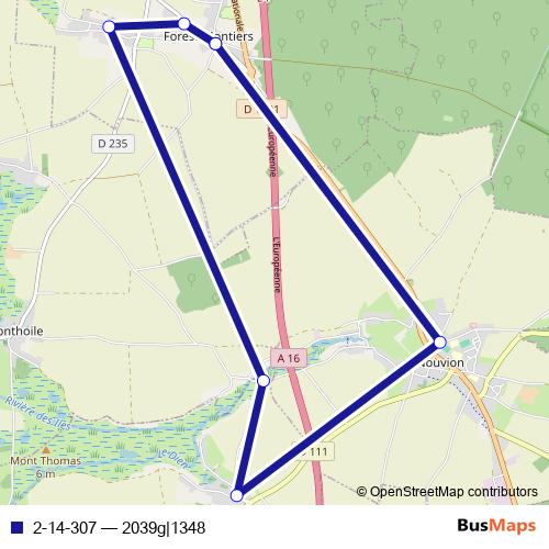 2-14-307 bus Line Map