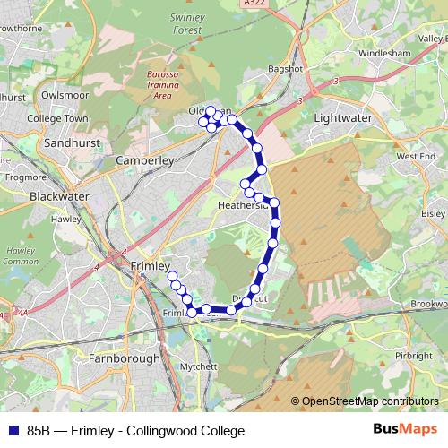 85B bus Line Map