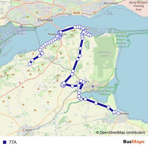 77A bus Line Map