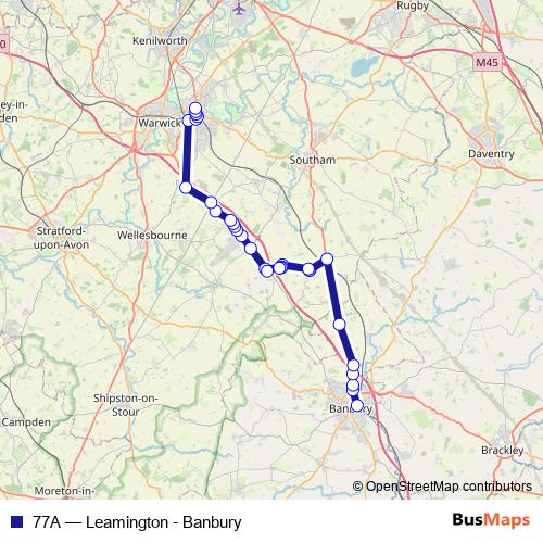 77A bus Line Map