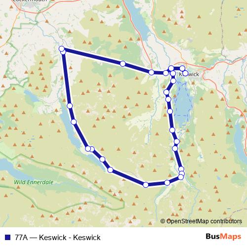 77A bus Line Map