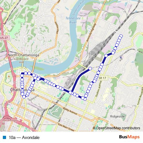 10a bus Line Map