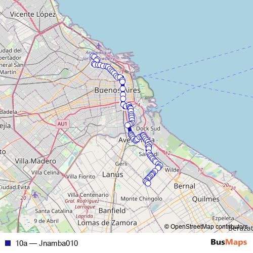 10a bus Line Map