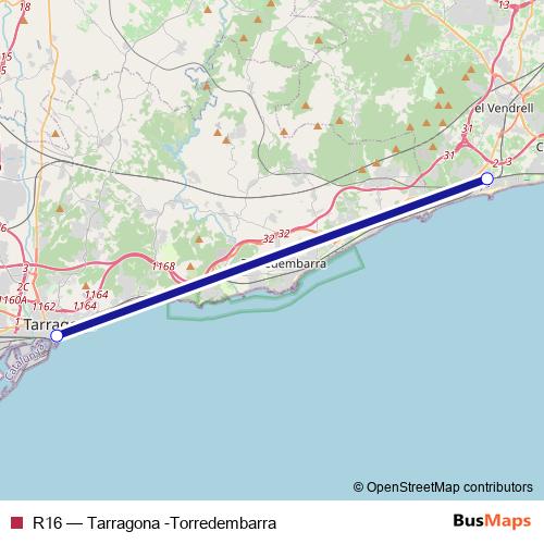 R16 rail Line Map