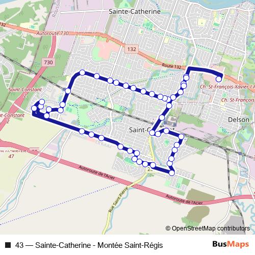 43 bus Line Map