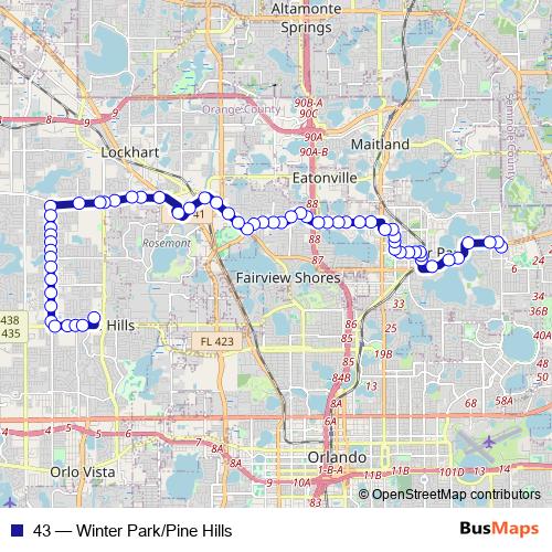 43 bus Line Map