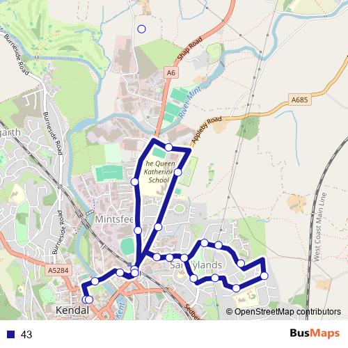 43 bus Line Map