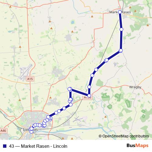 43 bus Line Map