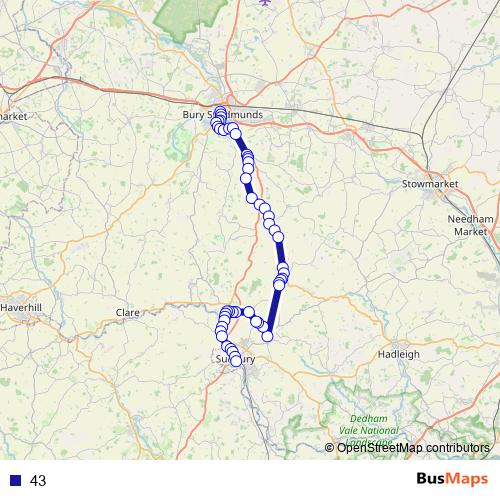 43 bus Line Map