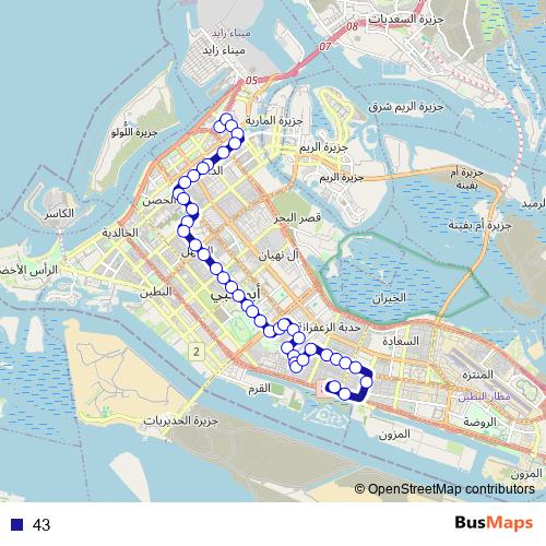 43 bus Line Map