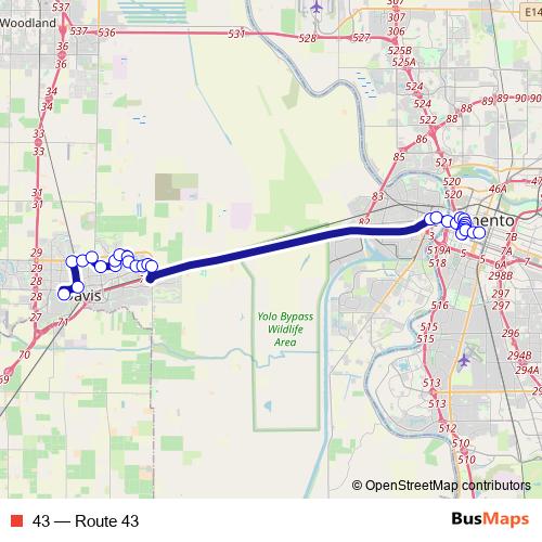 43 bus Line Map