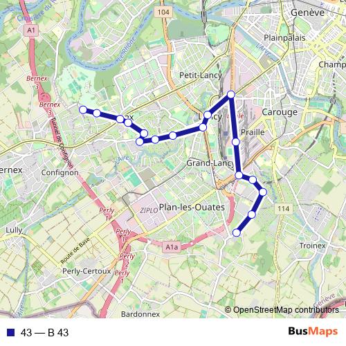 43 bus Line Map