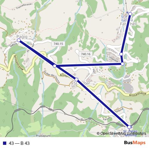 43 bus Line Map