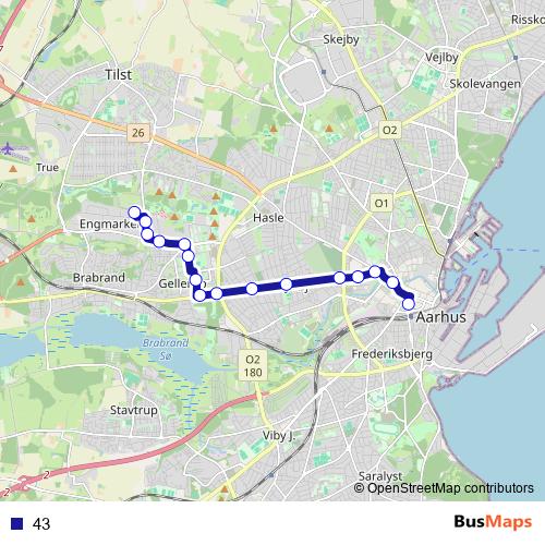 43 bus Line Map