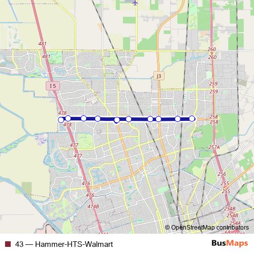 43 bus Line Map