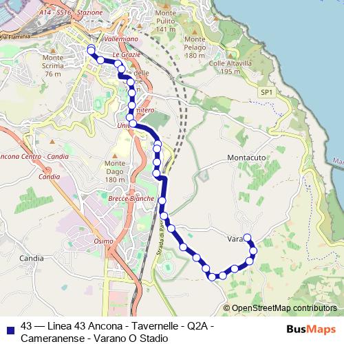 43 bus Line Map