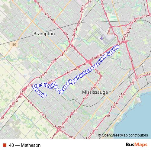 43 bus Line Map