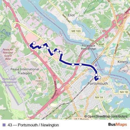 43 bus Line Map