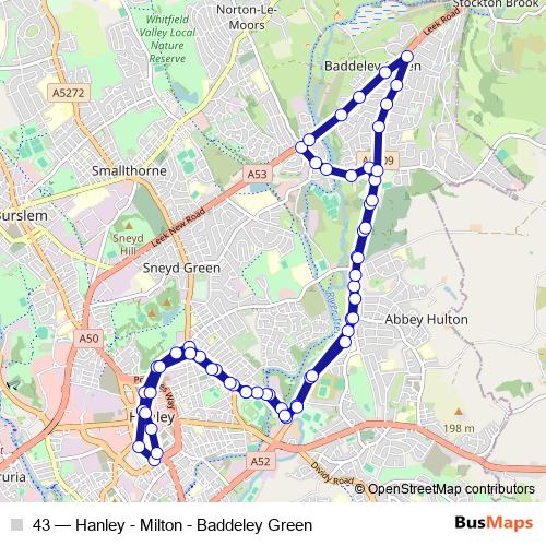 43 bus Line Map