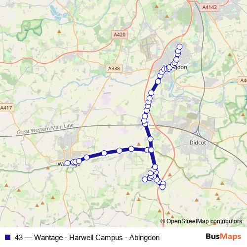 43 bus Line Map