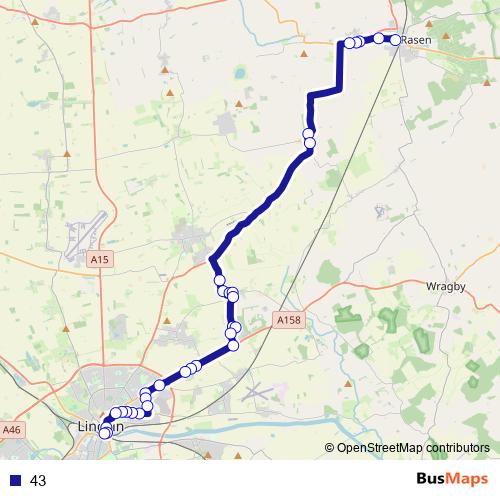 43 bus Line Map