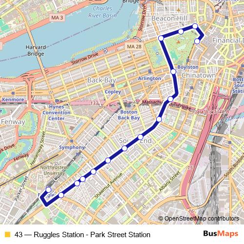 43 bus Line Map