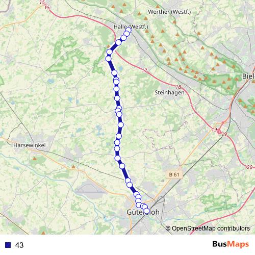 43 bus Line Map