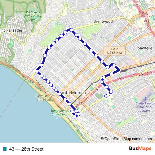 43 bus Line Map