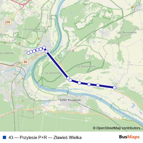 43 bus Line Map