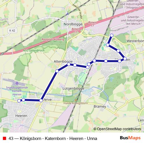 43 bus Line Map