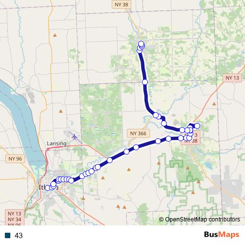 43 bus Line Map