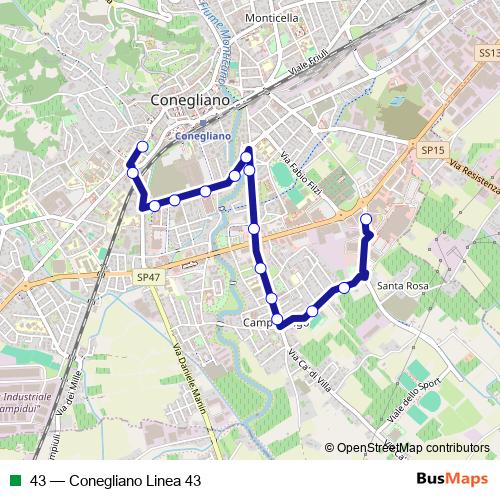 43 bus Line Map