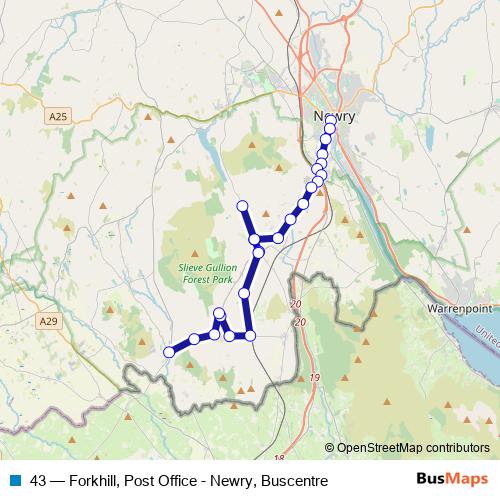43 bus Line Map