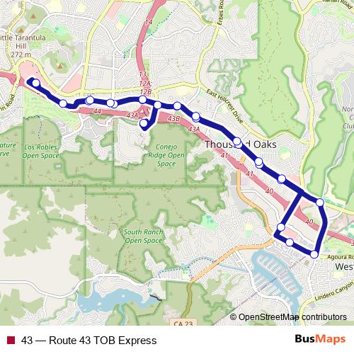 43 bus Line Map