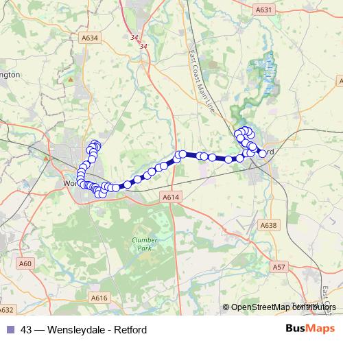 43 bus Line Map