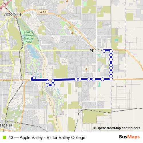 43 bus Line Map