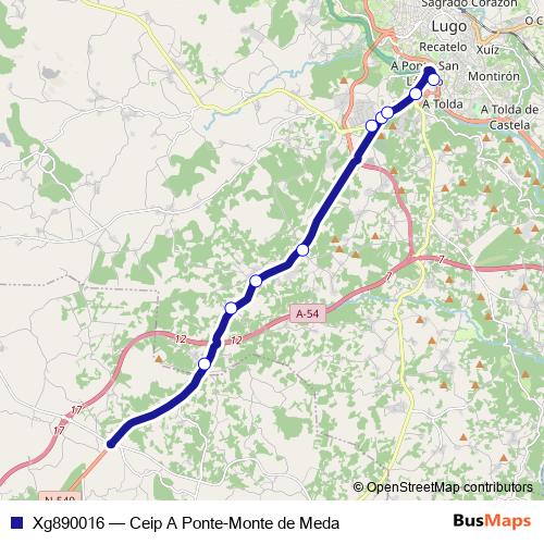 Xg890016 bus Line Map
