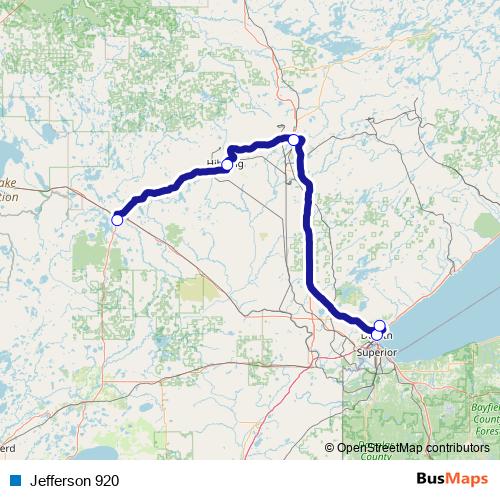 Jefferson 920 bus Line Map