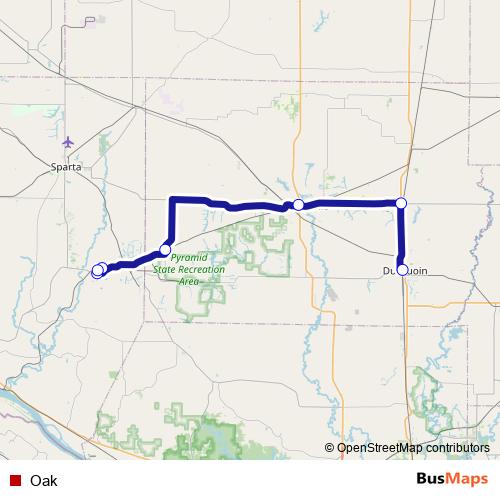Oak bus Line Map
