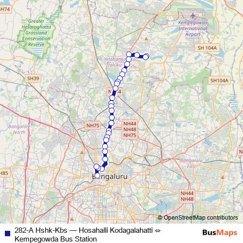 282-A Hshk-Kbs bus Line Map