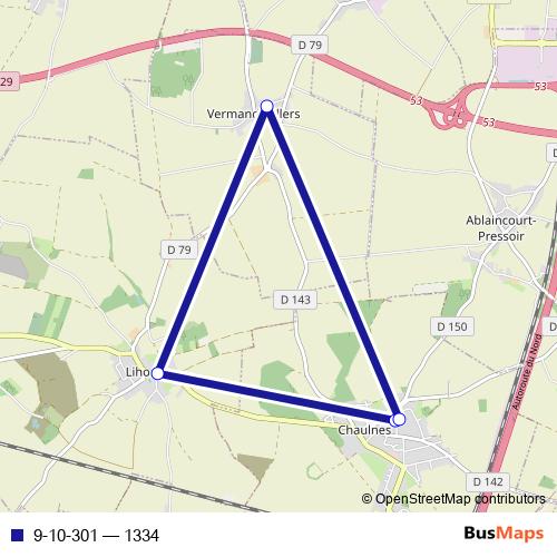 9-10-301 bus Line Map