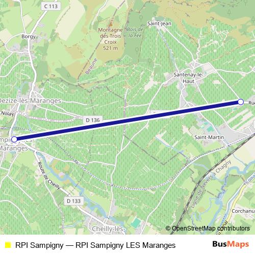 RPI Sampigny bus Line Map