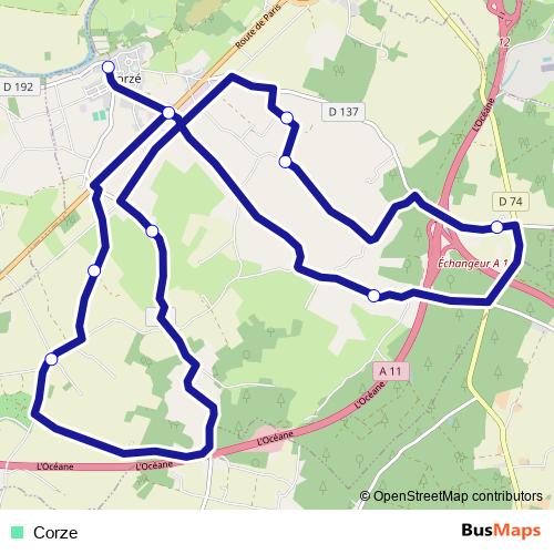 Corze bus Line Map