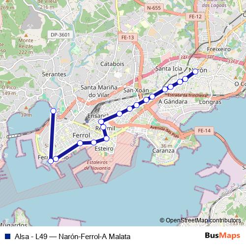 Alsa - L49 bus Line Map