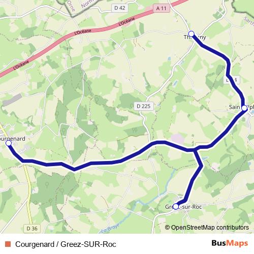 Courgenard / Greez-SUR-Roc bus Line Map