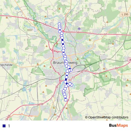 1 tram Line Map