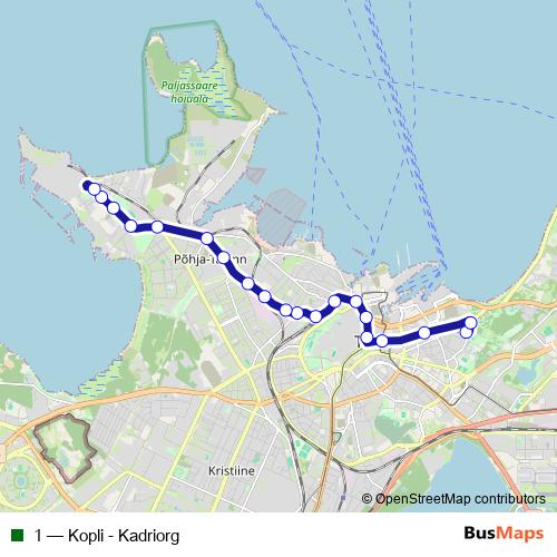 1 tram Line Map